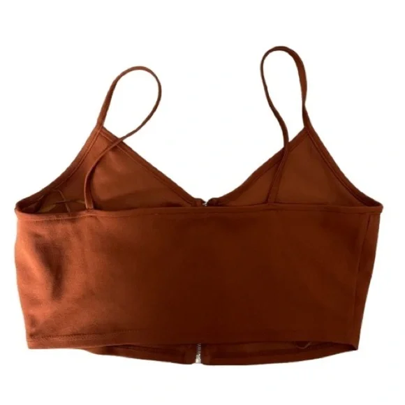 Women’s Love Tree Boutique Brown Crop Top & Pants Set Size Medium! - Picture 4 of 8